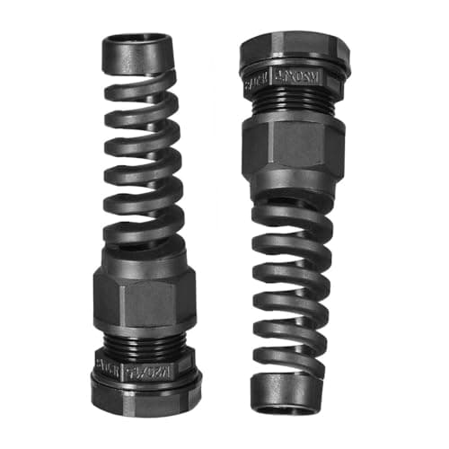 Image of TA-VIGOR 2Pcs M20 Cable Gland 6mm-12mm Wire Hole Waterproof Nylon Connector Joint Adjustable Locknut with Strain Relief Black