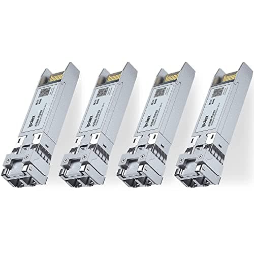 Image of ipolex 10G SFP+ Multimode LC Transceiver, 10GBase-SR Mini GBIC Module Compatible with Cisco SFP-10G-SR, Ubiquiti UF-MM-10G, TP-Link TXM431-SR, Meraki, Netgear etc. (MMF, 850-nm, 300 meters) 4-Pack