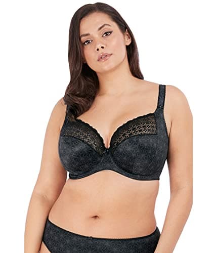 Image of Elomi Women's Kim Stretch Lace Underwire Plunge Bra, Black, 38DD