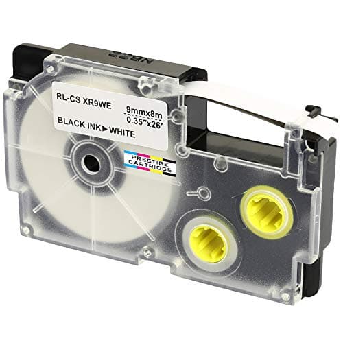 Image of Compatible Ribbon Label Tape XR-9WE XR-9WE1 Black on White 9mm x 8m Replacement for Casio KL-60 70E 100 100E 120 200 200E 300 750 780 820 2000 7000 7200 7400 8100 8200 P1000 C500 CW-L300 Label