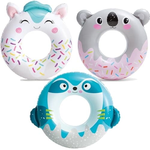 Image of 1Pcs Swimming Rings for Kids Age 6-12,Swimming Donut Inflatable Pool Floats Rubber Ring, 30" (76cm) Koala/Seal/Unicorn Pool Float Swim Tubes,Summer Swimming Water Beach Toys,Pool Party Summer Gift