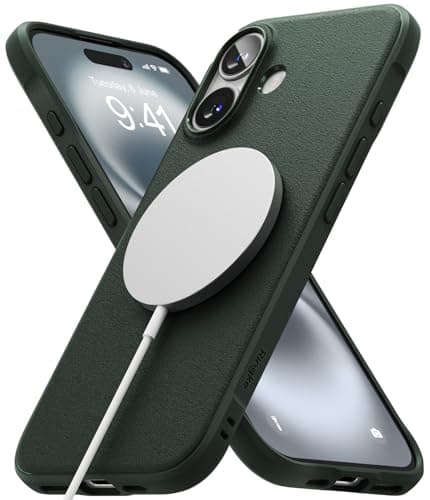 Image of Ringke Onyx for iPhone 16 Plus Case [Compatible with MagSafe] [Anti-Fingerprint Texture] Slim Lightweight Cover with Full Coverage Camera Plustection & Non-Slip Side Grip - Magnetic Dark Green