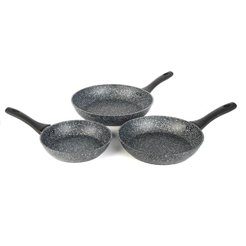 Image of Salter BW06235S Megastone Frying Pan Set – 3 Piece, 20/24/28cm, 10 x Tougher Non-Stick, Aluminium Cookware Set, Induction Pans, Dishwasher & Metal Utensil Safe, Stay Cool Handles, Egg/Pancake Pans