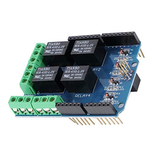 Image of Hailege 5V 4 Channel Relay Shield for Uno