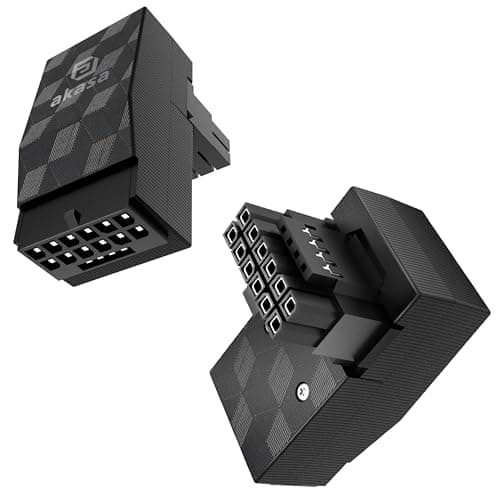 Image of Akasa 90 Degree 12VHPWR Adapter 12+4-Pin to 12+4-Pin Male to Female Connector, Maximum 600W, ATX 3.0 PSU, Compatible with RTX 4090 4080 4070Ti 3090Ti Graphics Card, AK-CBPW29-BK