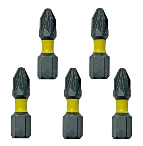 Image of Pipestation PZ2 Impact Driver Bits 25mm (5 Pack) | Pozidriv Impact Screwdriver Bit Set | Heavy Duty PZ2 Bits for Drill Performance | Magnetic Tip Drill Bit Set - Dewalt, Milwaukee, Bosch Compatible