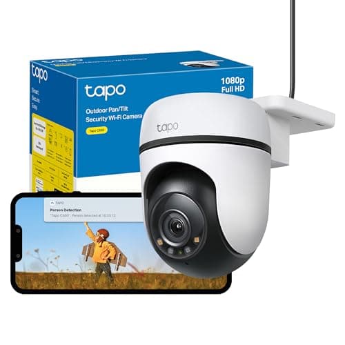 Image of Tapo C500 1080P Full HD Outdoor Pan/Tilt Security Camera, 360°Motion Tracking, IP65, Smart Person Detection, Colour Night Vision, Cloud and Local Storage, Works With Alexa and Google, No Monthly Fee