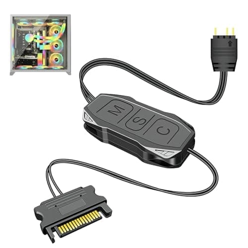 Image of 5V 3Pin ARGB Controller, ARGB 3-Pin to Sata 15-Pin Built-in Light Mode, LED Male Connector Splitter Cable for Motherboards Without 5V ARGB - for PC DIY ARGB Fan, LED Light Strip, Lighting Board