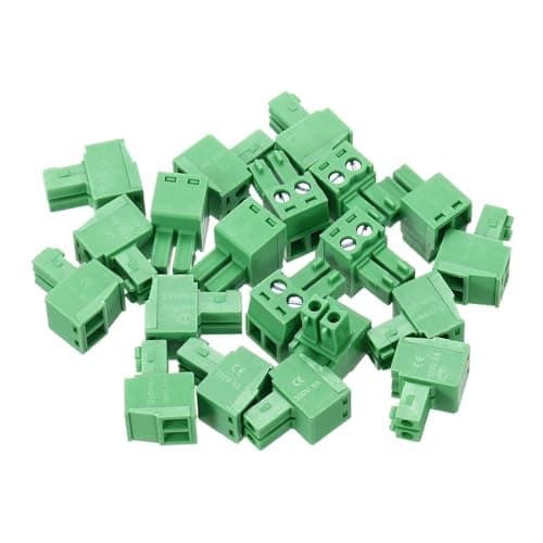 Image of sourcing map 20PCS 2-Pin PCB Mount Screw Terminal Block Connectors 3.81mm/0.15inch Pitch Circuit Board Connectors for Home Appliances, Industrial Projects