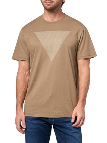 Image of Guess, Men's T-Shirt, CN SS Triangle Logo tee, M5BI04I3Z14-A13K, ELK Brown, Coffee, XL