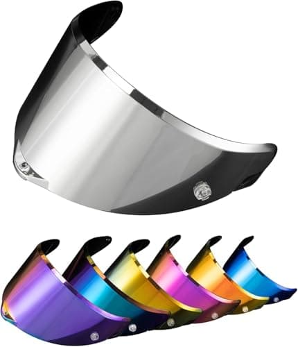Image of PSLER Helmet Visor for AGV Pista GP RR Pista GPR CORSA-R RACE 3 RACE 2,Tinted Visor Motorbike Helmet Face Shield Accessories(Deep Silver-mirror)
