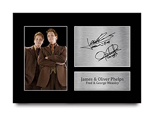 Image of HWC Trading A4 James & Oliver Phelps Harry Potter Fred & George Weasley Gifts Printed Signed Autograph Picture for Movie Memorabilia Fans
