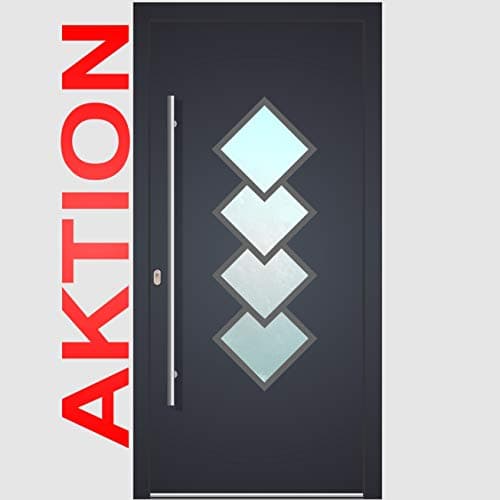Image of WELTHAUS Front Door Aluminium with Plastic XL400, Anthracite Grey, Modern Style, 1050mm W x 2100mm H x 12mm Thick, RC2 Safety, AutoLock, 5 Keys