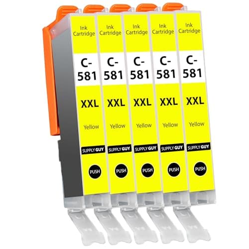 Image of Supply Guy 581XXL Ink Cartridges Yellow compatible with Canon CLI-581 XXL for Pixma TS705 TS705a TS6350 TS6350a TS6351 TS6351a TS6300 TR8550 TS9550 Multipack 5 Printer Cartridges 581 XXL