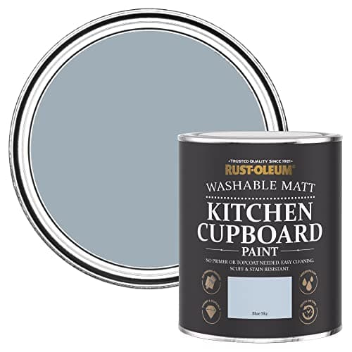 Image of Rust-Oleum Blue Kitchen Cupboard Paint in Matt Finish - Blue Sky 750ml