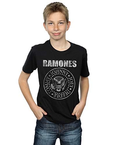 Image of Ramones Boys Distressed Seal T-Shirt 9-11 Years Black