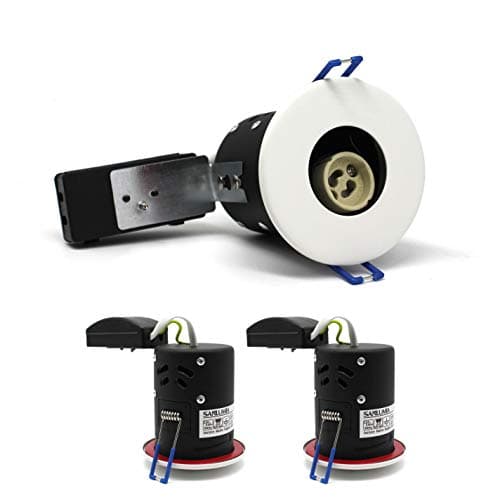 Image of sanlumia 2 X LED Fire Rated Downlight Can GU10 Recessed Ceiling Twist & Lock Interchangeable Downlight IP20 White