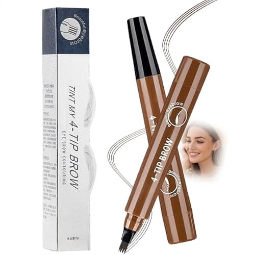 Image of Dark Brown Micro-Fork Eyebrow Pen for Natural Hair-Like Brow Definition - Waterproof Long-Lasting Brow Pencil with Smudge-Resistant Quick-Dry Formula for Filling, Shaping and Grooming Defined