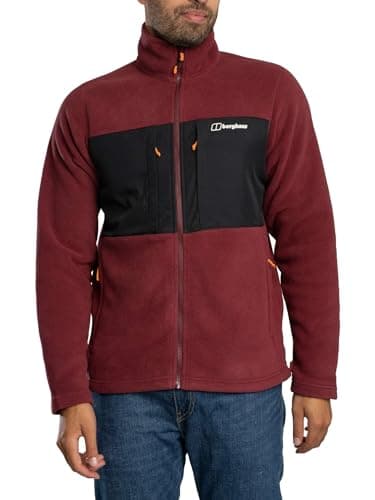 Image of Berghaus Men's Prism Polartec Guide Interactive Fleece Jacket |x Adjustable | Durable Fleece Full Zip, Red, L