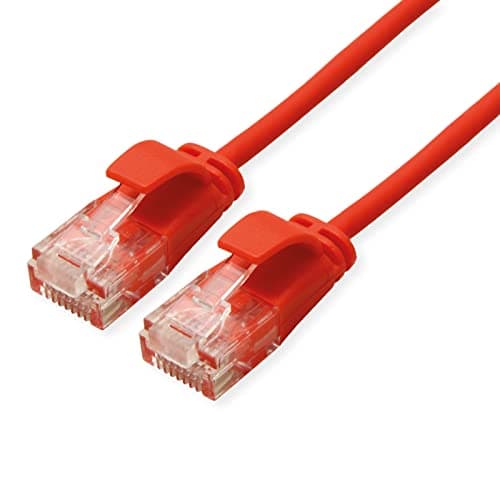 Image of ROLINE 21.15.3910 RJ45 Network Cable Patch Cable CAT 6a U/UTP 0.15 m Red