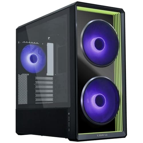 Image of Lian Li LANCOOL 217 Infinity Mid-Tower PC Case – Tempered Glass Infinity Mirror Front Panel, Dual 170mm ARGB Fans, Modular PSU Mount, 380mm GPU Clearance, SSI-EEB Support, Adjustable I/O Black