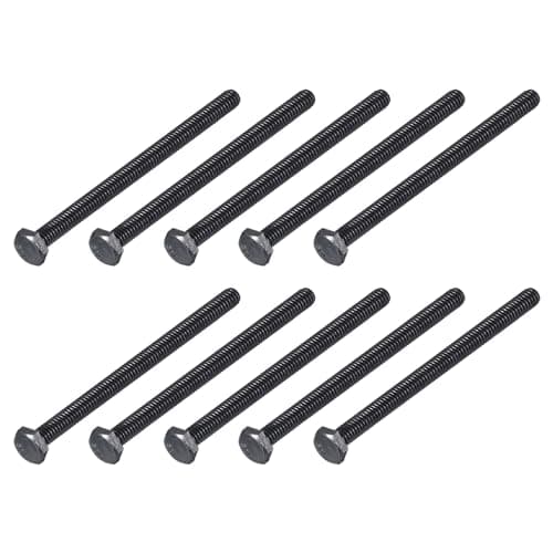 Image of METALLIXITY Hex Head Bolts (1/4-20 x 4") 10Pcs, 304 Stainless Steel 18-8, Fully Threaded, External Hex Drive, Hex Head Screw Bolt, Black Oxide
