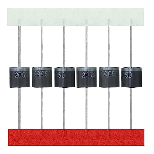 Image of AUKENIEN 20SQ050 Schottky Barrier Rectifier Diode 20A 50V 20 Amp 50 Volt Electronic Silicon R-6 Axial Diodes for Solar Panel (Pack of 20pcs)