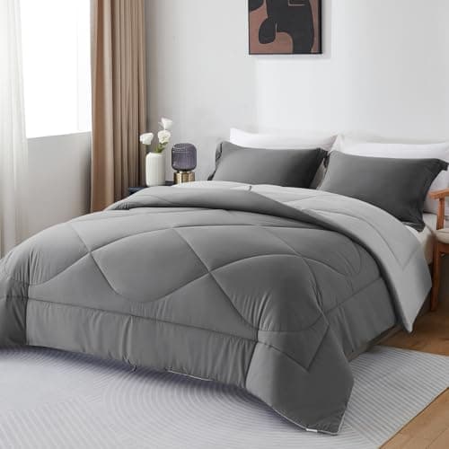 Image of beeweed King Size Duvet, 10.5 Tog Down Alternative Comforter Set with 2 Shams, Reversible Coverless Duvet Microfiber Soft Warm Bed Quilt for All Seasons, Machine Washable, 230x220cm