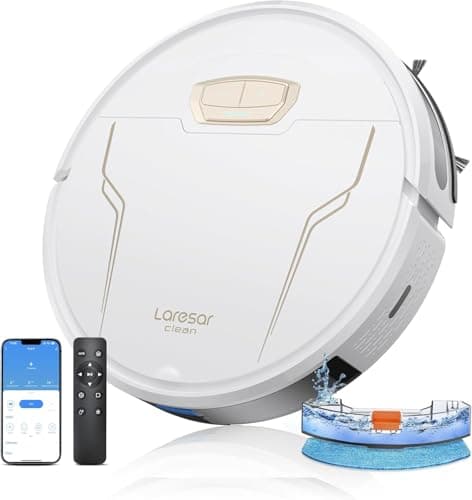 Image of Laresar Clean 7000Pa Robot Vacuum with Suction, 3-in-1 Robot Vacuum Cleaner with Mop, 150mins Runtime, Carpet Boost, 7.6cm Ultra Thin Robotic Vacuums for Pet Hair, App/Alexa Control, Evol3s