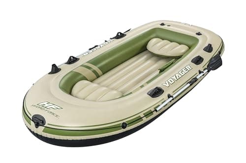 Image of Bestway | Hydro-Force Voyager X3 Inflatable Raft Set| Inflatable Boat with Hand Pump, Oars, Seats, Gear Pouch, Carry Bag | Three-Seater | Ideal for Fishing