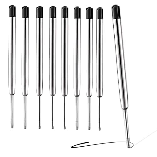 Image of 5 x Parker Pen Refills Black, 9.9cm Long Black Jotter Refill Compatible with Parker Ballpoint Pens, Medium Size 0.7 Nib (5)