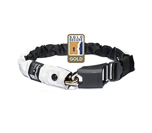 Image of Hiplok Gold Bike Chain with Lock - Superbright (Hi-Vis/High Visibility). 85cm Chain for Bicycle Lock. Lightweight & Wearable. Sold Secure Gold.