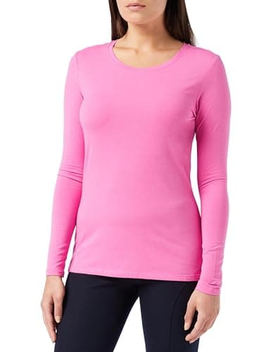 Image of Amazon Essentials Women's Classic-Fit Long-Sleeve Crewneck T-Shirt (Available in Plus Size), Pink, X-Large