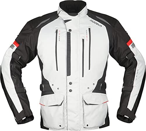 Image of Modeka Striker II Motorcycle Textile Jacket Light Grey/Black 4XL