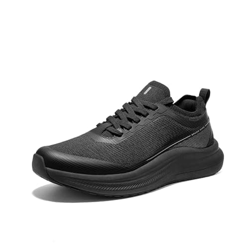 Image of Bruno Marc Men's Non Slip Lightweight Cushion Mesh Sneakers Walking Shoes Breathable Comfortable Casual Shoes,Size 10,All Black,SBWA26014M