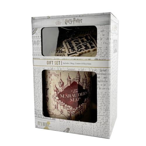 Image of Pyramid International Harry Potter Marauders Map Gift Set with Ceramic Mug, Keyring and Coaster in Gift Box - Official Merchandise