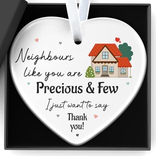 Image of Thank You Neighbours White Heart Shaped Ceramic Ornament Neighbours Like You Are Precious Friendship Moving Gifts for NeighboursHome Bedroom Garden Office Decorations