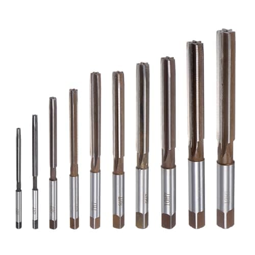 Image of sourcing map 10pcs Hand Reamers Set 3mm 4mm 5mm 6mm 7mm 8mm 9mm 10mm 11mm 12mm H7 Metric Alloy Steel Reamer Bit Straight Flutes Steel Cutting Tool for Metal Wood Hole Reaming