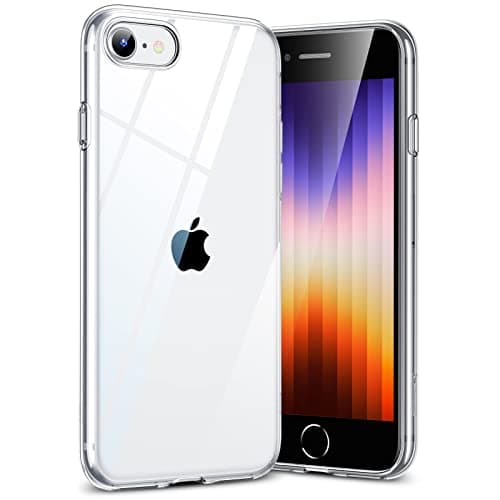 Image of ESR Clear Silicone Case Compatible with iPhone SE 3 (2022) / SE 2 (2020) Case, and iPhone 8/7, Thin Soft TPU Transparent Protective Cover, Yellowing Resistant, Clear