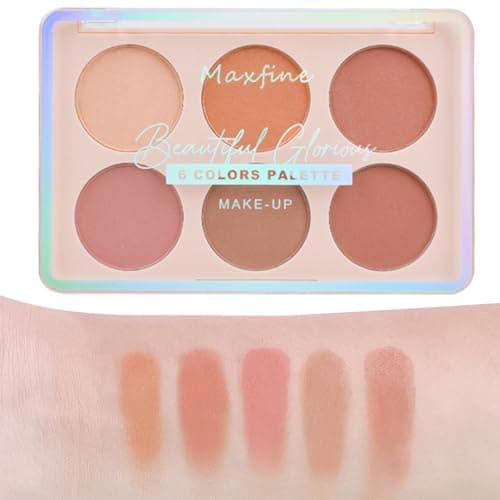 Image of Highlighter Powder Palette, Makeup Palette Facial Bronzers Illuminator Palette Highlighter Baked Waterproof Long Lasting Brilliant Lighten Skin Color-LightPink