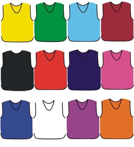 Image of PROSTYLE SPORTS 10 Football Training Bibs Football Netball Rugby Hockey Cricket (Black, Junior (U14's))