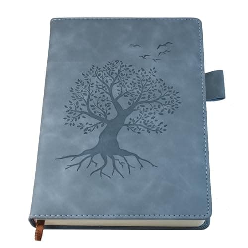 Image of DXZZM A5 Ruled Notebook Journal - Hardcover Executive Notebooks with Premium Thick Paper, Tree of Life Design, 8.3"×5.7",360 Page, Perfect for Office Home School Business Writing & Note Taking (Blue)