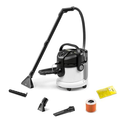 Image of Kärcher SE 4 Select Spray Extraction Cleaner, 2-in-1 spray extraction hose, two water tanks: 4 l each, floor nozzle with hard surface attachment, wash upholstery nozzle