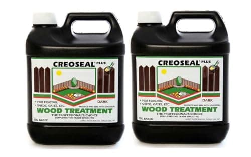 Image of Creoseal Plus Dark Brown Oil Based Timber Wood Treatment Creosote Substitute (Creocote Equivalent) 2 x 4 Litre (8 litres Total)