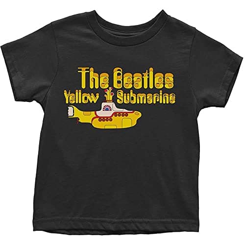 Image of The Beatles Childrens/Kids Submarine Logo T-Shirt (12 Months) (Black/Yellow)