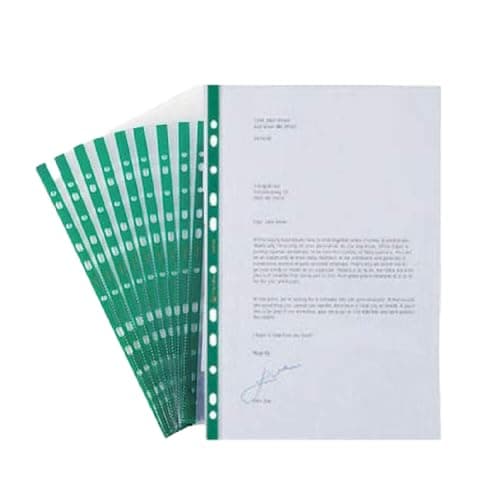 Image of 2 UR DOOR Heavy Duty A4 Punched Pockets - Durable Clear Sleeves, 90 Micron Poly Pockets, Acid-Free folders, Wallets, Ring Binders - Reinforced Filing Portfolio - Ideal for Documents, Pack of 100