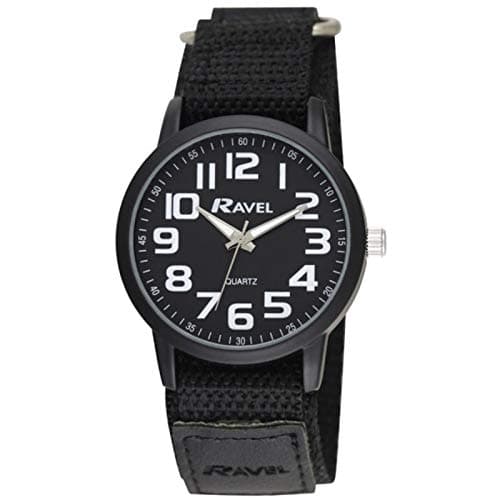 Image of Ravel Men's Easy Read Work Quartz Watch with Black Dial Analogue Display and Black Nylon Strap R1601.64.33