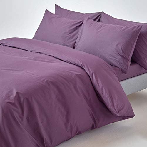 Image of HOMESCAPES Grape Purple Pure Egyptian Cotton Duvet Cover Set Single 200 TC 400 Thread Count Equivalent Pillowcase Included Quilt Cover Bedding Set
