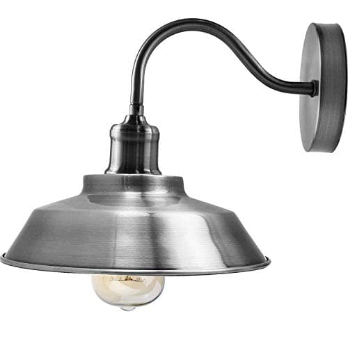 Image of DC VOLTAGE Vintage Swan Neck Wall Sconce Light Fittings Metal Pluto Shade Shape Indoor wall Light for Bedroom Dining Room Foyer Garage Guestroom and Kitchen