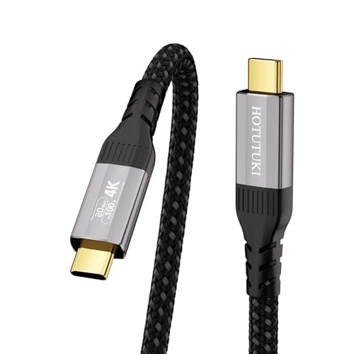 Image of HOTUTUKI USB C to USB C Cable 1M, USB 3.2 Gen2 Compatible with Thunderbolt 3/4 Cable, 20Gbps High Speed Data Transfer, 100W 20V/5A Fast Charging type c Cable, 4K@60Hz Video Output
